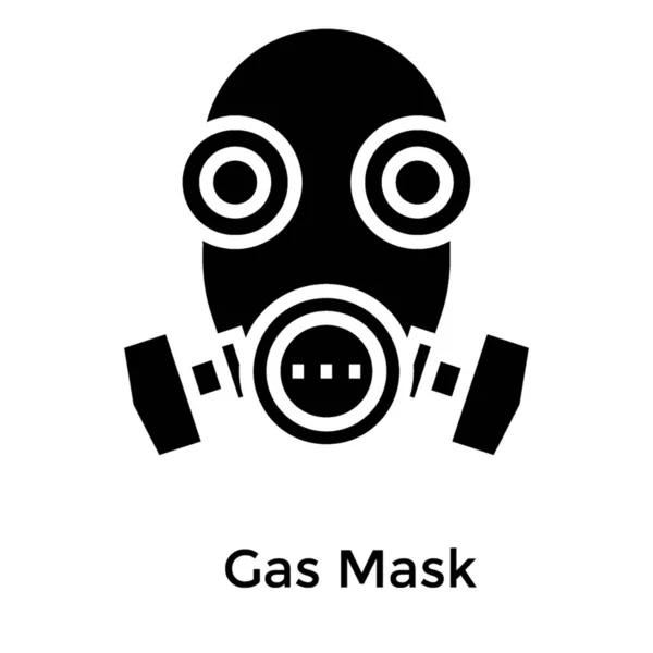 Glyph Tasarımında Gaz Maskesi Simgesi — Stok Vektör