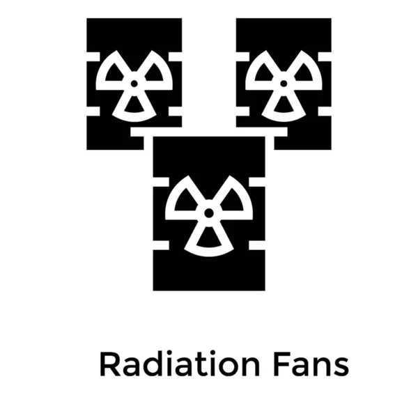 Icon Radiation Fans Solid Design — Stock Vector