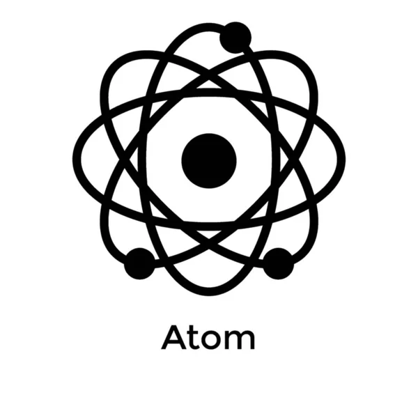 Atomo Che Ruota Attorno Nucleo Raffigurante Fisica Nucleare — Vettoriale Stock