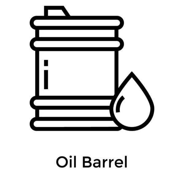 Icono Barril Petróleo Diseño Línea — Vector de stock