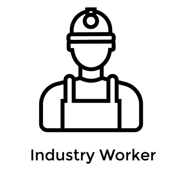 Arbeiter Ikone Liniendesign — Stockvektor