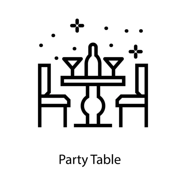 Τραπέζι Τραπεζιού Για Πάρτι Σχεδίαση Γραμμής — Διανυσματικό Αρχείο