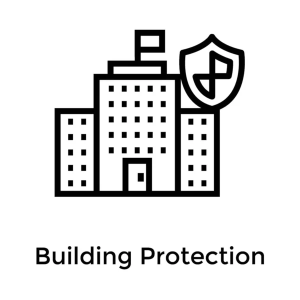 Проектирование Вектора Защиты Здания Линии — стоковый вектор