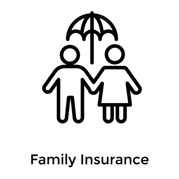 Design Vettoriale Assicurazione Vita Famiglie — Vettoriale Stock