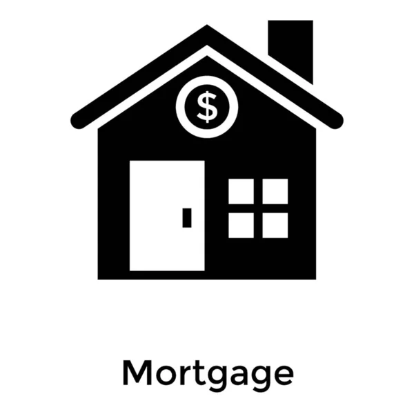 House Mortgage Solid Icon Vector — Stock Vector