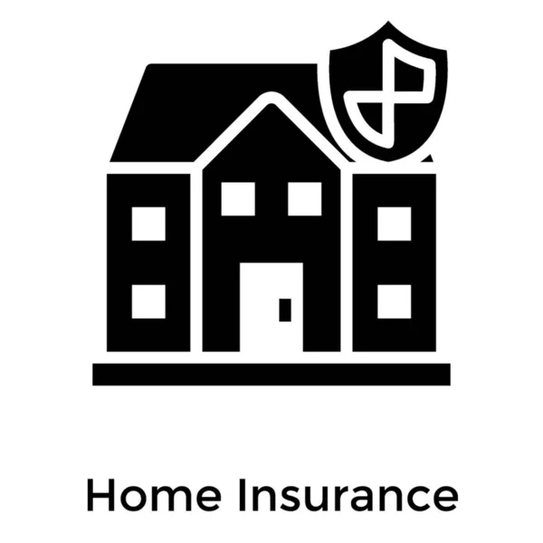 Home Insurance Icon Glyph Design — Stock Vector