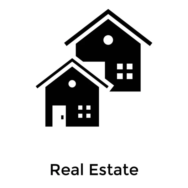 Real Estate Szilárd Ikon Vektor — Stock Vector