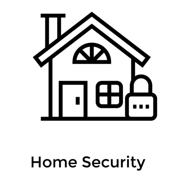 Ícone Segurança Home Design Linha — Vetor de Stock