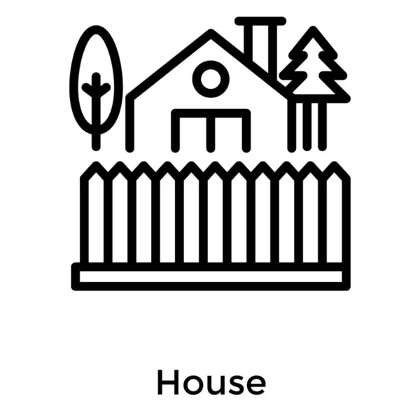 Icône Maison Dans Conception Ligne — Image vectorielle