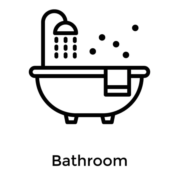 Icono Línea Baño Vector Diseño — Vector de stock