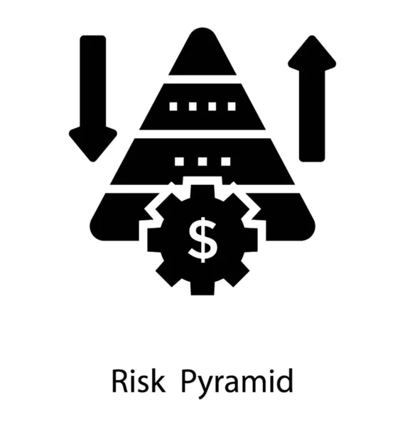 Glyph Design Risk Pyramid Icon — Stock Vector