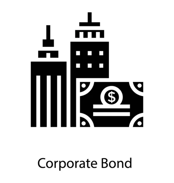 Icono Bonos Corporativos Diseño Sólido — Vector de stock