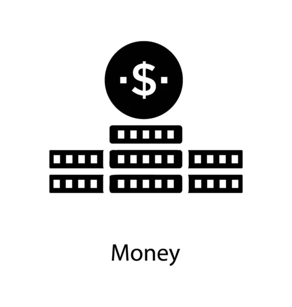 Ikona Dolara Moneta Solidnej Konstrukcji — Wektor stockowy