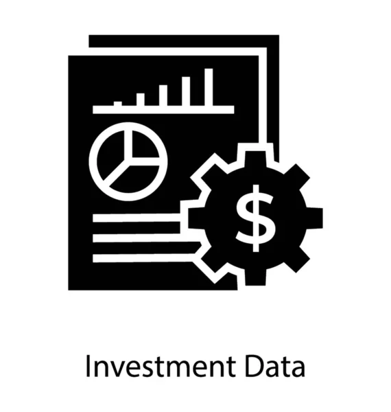 Icona Disegno Grafico Investimento Solido — Vettoriale Stock