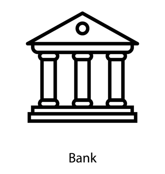 Banka Simgesinin Satır Tasarımı — Stok Vektör