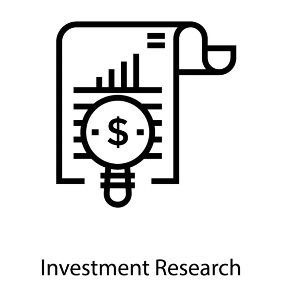Investitionsforschung Icon Line Design — Stockvektor
