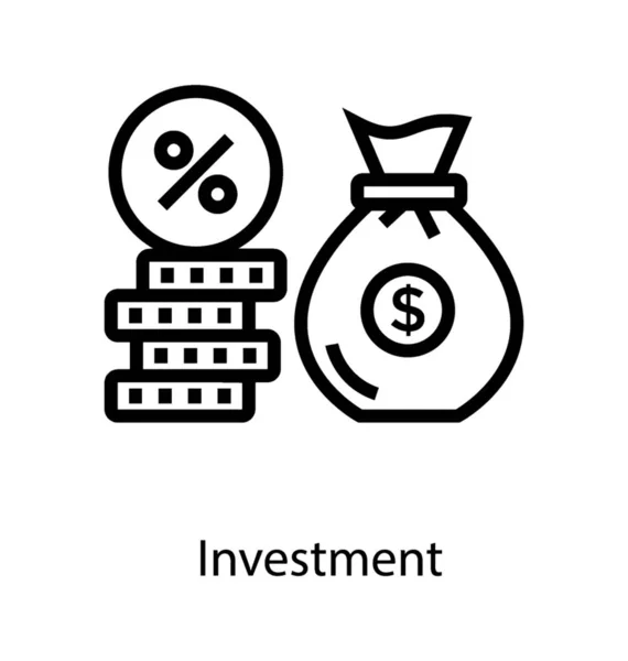 Investitionsikone Liniendesign — Stockvektor