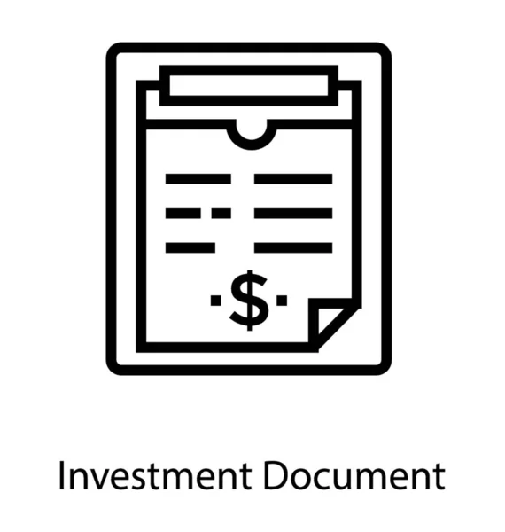 Icono Del Informe Financiero Línea — Vector de stock