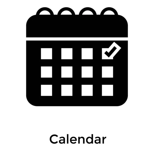 Ikona Kalendarza Projekcie Glifów — Wektor stockowy