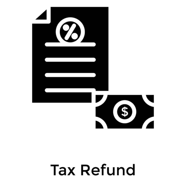 Tax Refund Icon Solid Design — Stock Vector