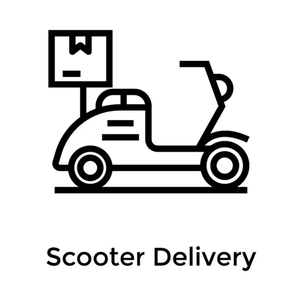 Icoon Van Scooter Levering Lijn Ontwerp — Stockvector