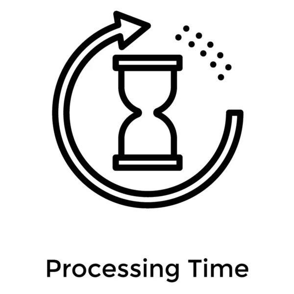 Icône Temps Traitement Dans Conception Ligne — Image vectorielle