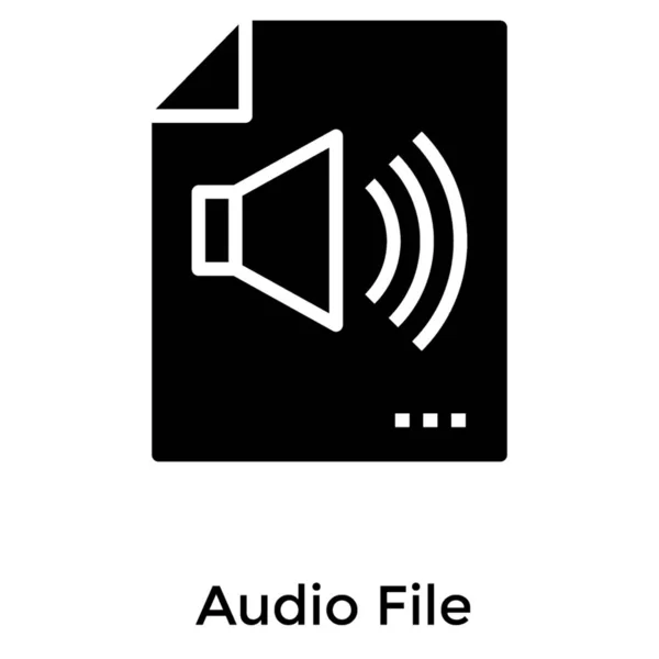 Archivo Audio Sólido Icono Vector — Vector de stock