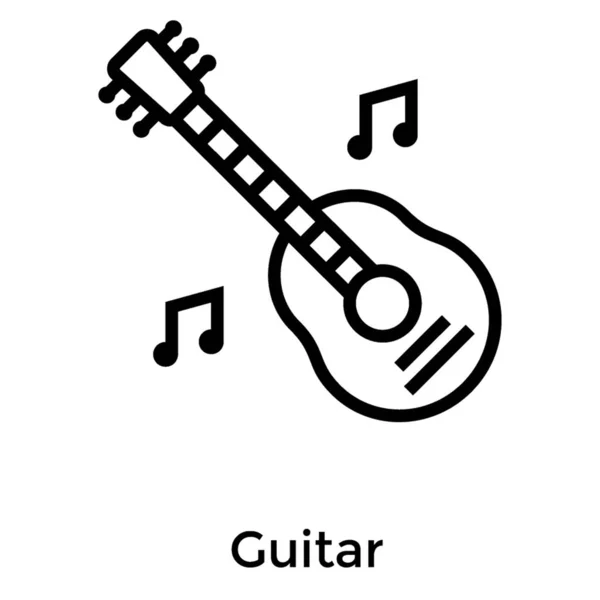 Guitar Icon Ontwerp Lijn Vector — Stockvector