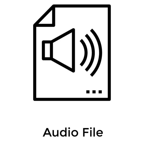 Archivo Audio Línea Icono Vector — Archivo Imágenes Vectoriales