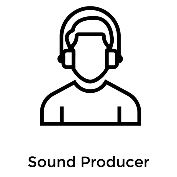 Productor Sonido Avatar Icono Línea — Archivo Imágenes Vectoriales