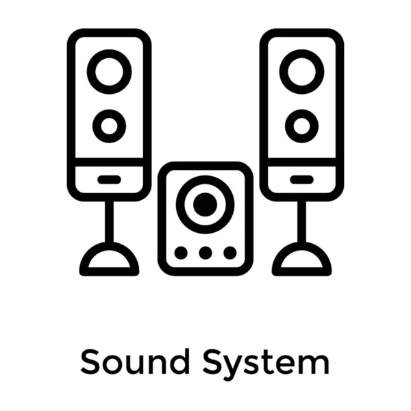 Symbol Des Soundsystems Liniendesign — Stockvektor