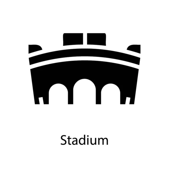 Stadion Pictogram Glyph Ontwerp — Stockvector