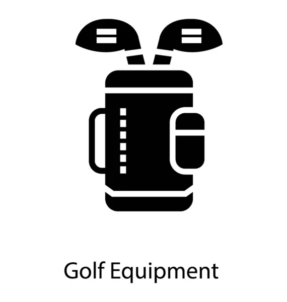 Glyph Design Golfutrustning Icon — Stock vektor