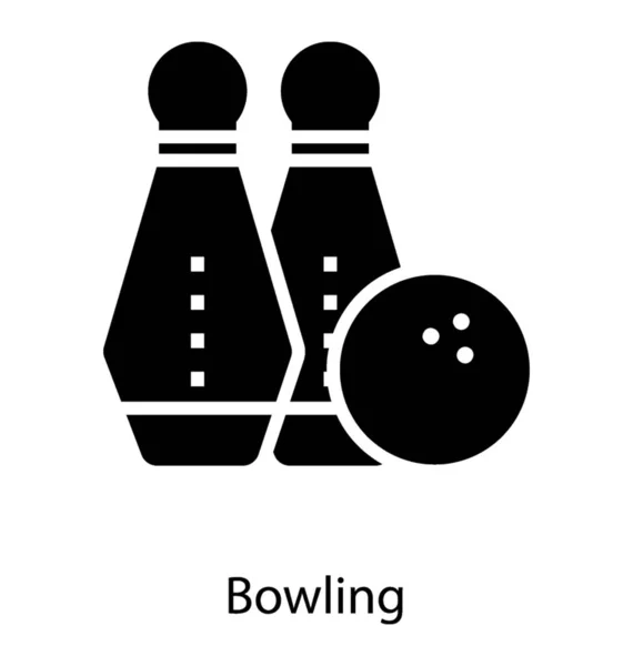 Bowling Spiel Icon Line Design — Stockvektor