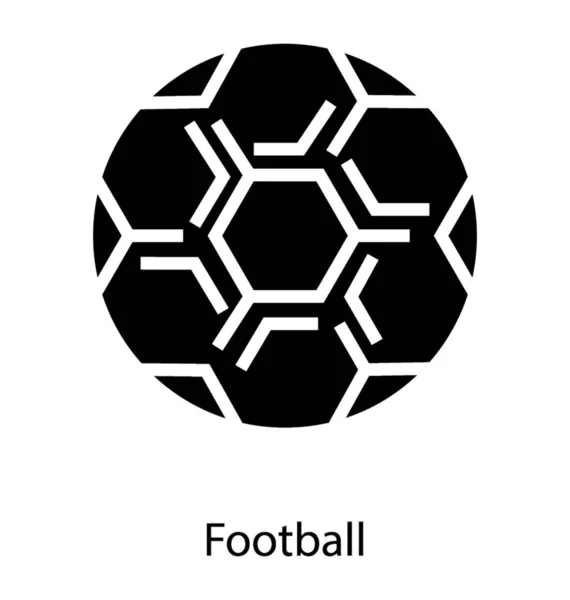 Ícone Futebol Design Glifo — Vetor de Stock
