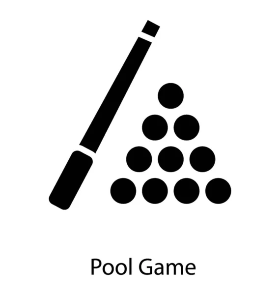 Solides Design Der Pool Spiel Ikone — Stockvektor