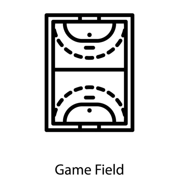 Diseño Línea Icono Campo Juego — Vector de stock