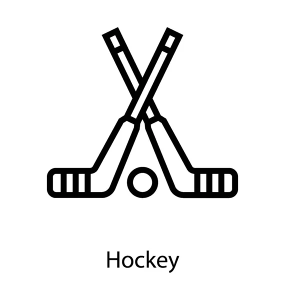 Disegno Linea Icona Bastone Hockey — Vettoriale Stock
