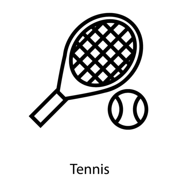 Tenis Raket Simgesi Nin Hat Tasarımı — Stok Vektör