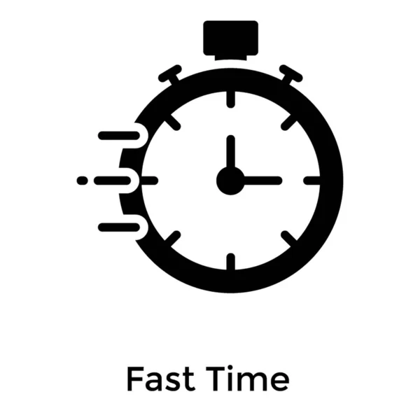 Icono Tiempo Rápido Diseño Del Glifo — Vector de stock