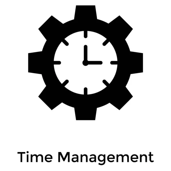 Time Management Process Glyph Icon — Stock Vector