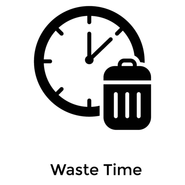 Waste Time Icon Glyph Design — Stock Vector