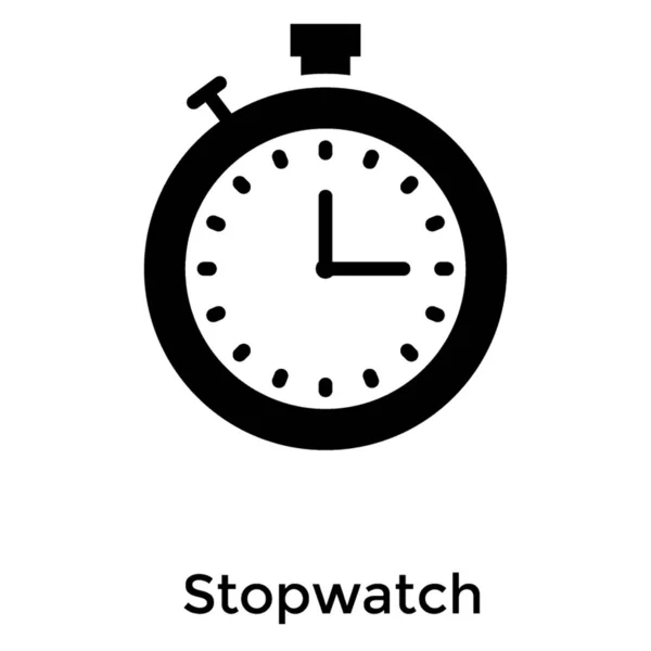 Glyph Vector Stopwatch Icon — Stock Vector