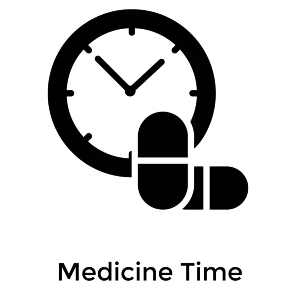 Tiempo Tratamiento Médico Glifo — Vector de stock