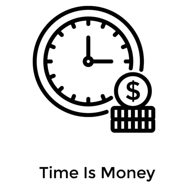 时间是金钱线图标 — 图库矢量图片