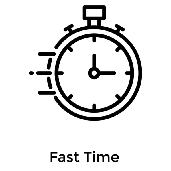 Icono Tiempo Rápido Diseño Línea — Archivo Imágenes Vectoriales