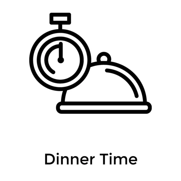 Food Time Icon Line Design — Stock Vector