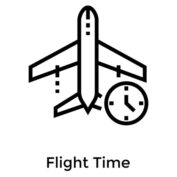 Εικονίδιο Χρόνου Πτήσης Στη Σχεδίαση Γραμμής — Διανυσματικό Αρχείο