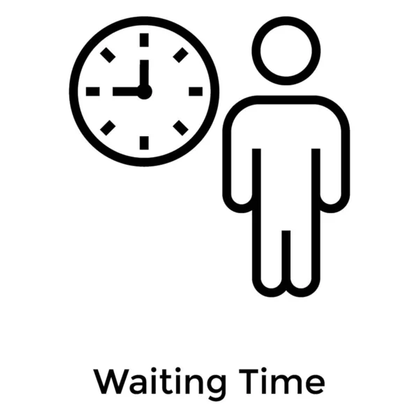Εικονίδιο Αναμονής Ατόμου Στη Σχεδίαση Γραμμής — Διανυσματικό Αρχείο