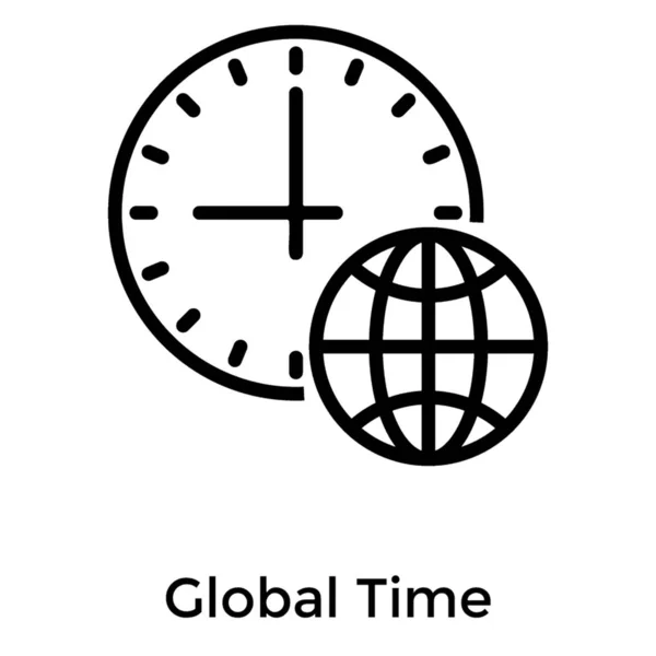 Global Time Zone Isolated White Background — Stock Vector